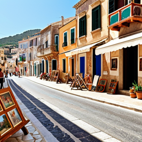 Home 14 **
"A vibrant Mediterranean coastal town showcasing sustainable tourism practices. Feature local artisans selling crafts, a community-led eco-tour, and tourists engaging in environmentally responsible activities. Focus on the harmony between tourism and the local community, emphasizing cultural preservation and environmental consciousness. Capture the essence of responsible travel and its positive impact on the economy."
**